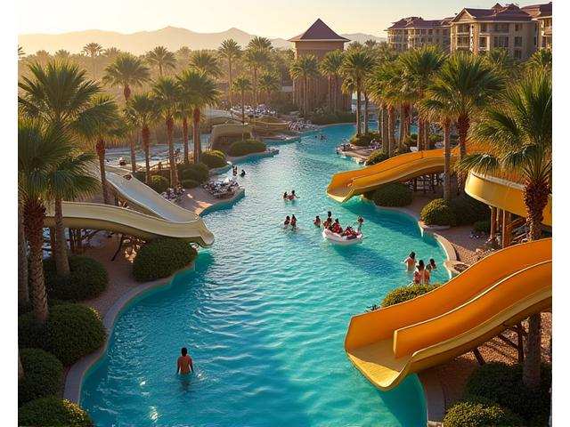 Oasis Resort Water Park with large custom slides